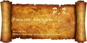 Panczer Koridon névjegykártya